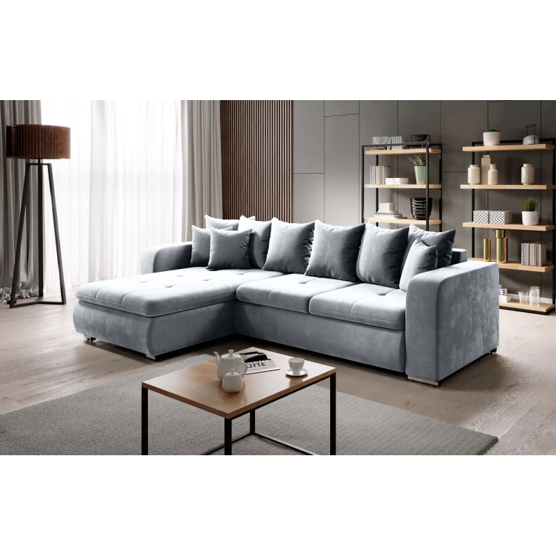 Rohová sedací souprava DAFNI MINI - šedá, levý roh