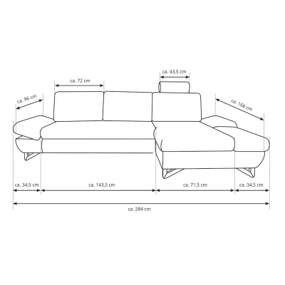 Rozkládací rohová sedačka GULEPA 1 - šedá 1, levý roh