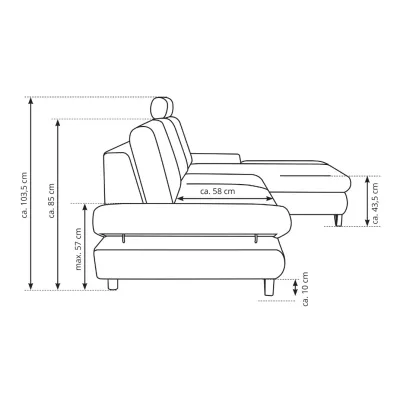 Rozkládací rohová sedačka GULEPA 1 - modrá, pravý roh