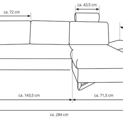 Rozkládací rohová sedačka GULEPA 1 - modrá, pravý roh
