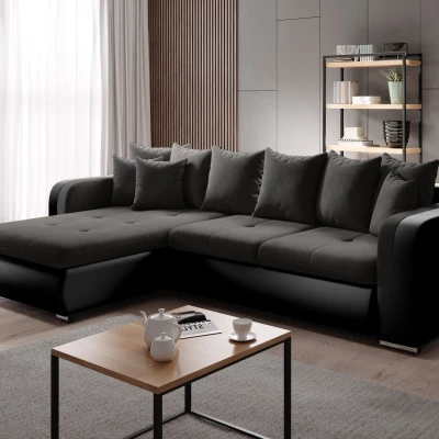 Rohová sedací souprava DAFNI MINI - černá, levý roh