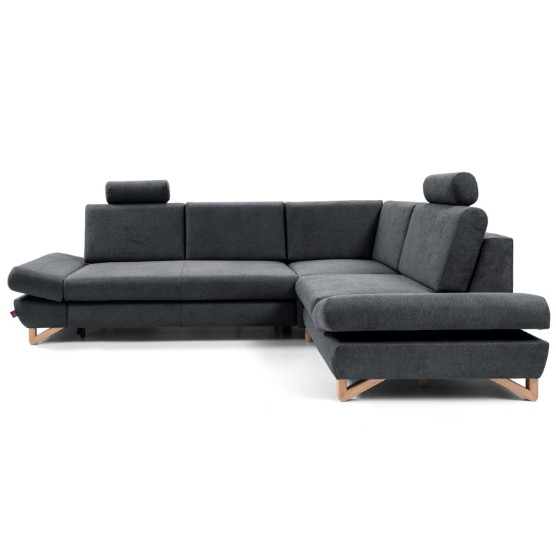 Rohová moderní sedačka GULEPA 2 - tmavá šedá, pravý roh