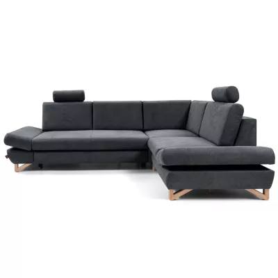 Rohová moderní sedačka GULEPA 2 - tmavá šedá, pravý roh