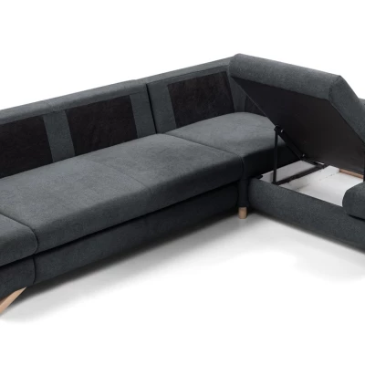 Rohová moderní sedačka GULEPA 2 - tmavá šedá, pravý roh