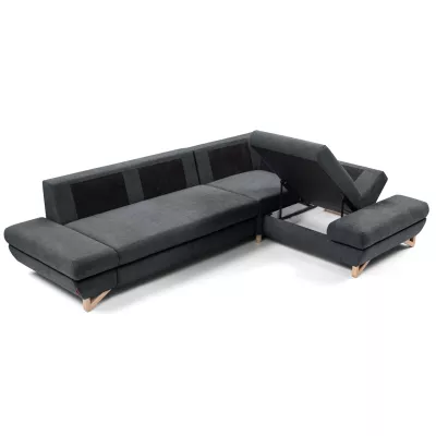 Rohová moderní sedačka GULEPA 2 - tmavá šedá, pravý roh