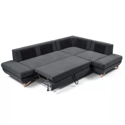 Rohová moderní sedačka GULEPA 2 - tmavá šedá, pravý roh