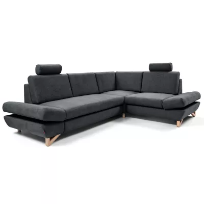 Rohová moderní sedačka GULEPA 2 - tmavá šedá, pravý roh