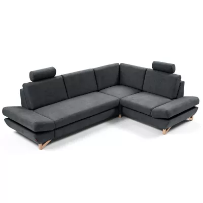 Rohová moderní sedačka GULEPA 2 - tmavá šedá, pravý roh