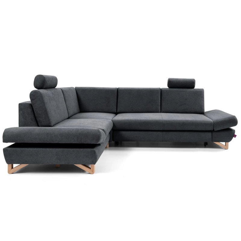 Rohová moderní sedačka GULEPA 2 - tmavá šedá, levý roh