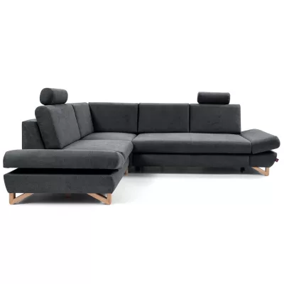 Rohová moderní sedačka GULEPA 2 - tmavá šedá, levý roh