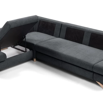 Rohová moderní sedačka GULEPA 2 - tmavá šedá, levý roh