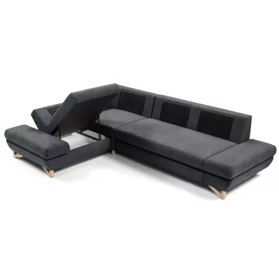 Rohová moderní sedačka GULEPA 2 - tmavá šedá, levý roh