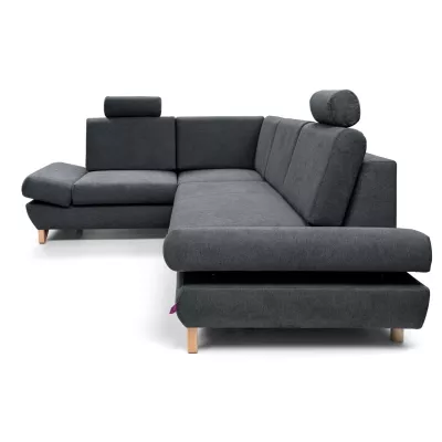 Rohová moderní sedačka GULEPA 2 - tmavá šedá, levý roh