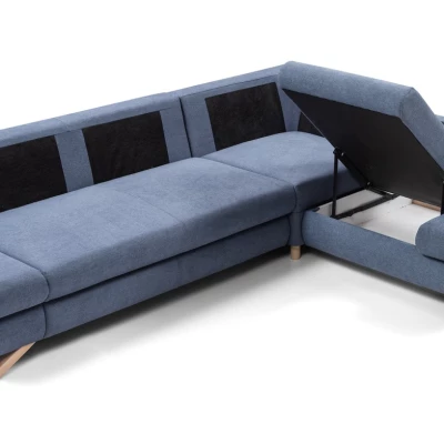 Rohová moderní sedačka GULEPA 2 - riflová, pravý roh