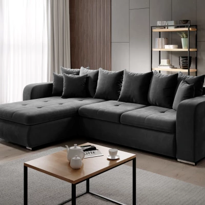 Rohová sedací souprava DAFNI MINI - tmavě šedá, levý roh