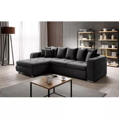 Rohová sedací souprava DAFNI MINI - tmavě šedá, levý roh