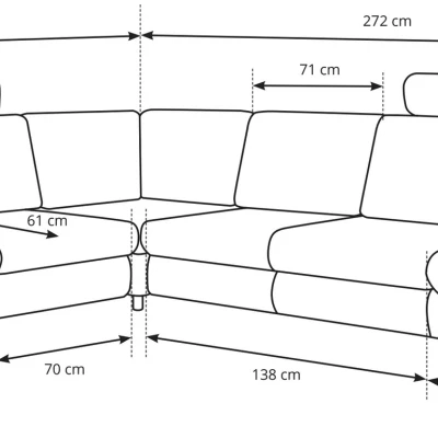 Rohová moderní sedačka GULEPA 2 - tmavá šedá, levý roh