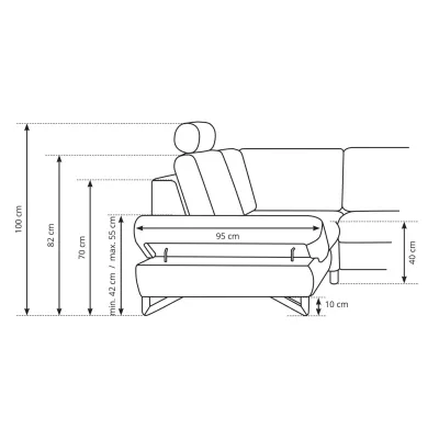 Rohová moderní sedačka GULEPA 2 - tmavá šedá, levý roh
