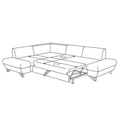 Rohová moderní sedačka GULEPA 2 - šedá, pravý roh