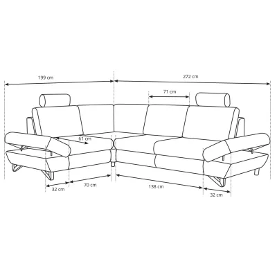Rohová moderní sedačka GULEPA 2 - šedá, levý roh