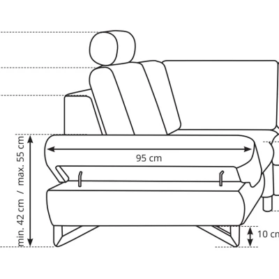 Rohová moderní sedačka GULEPA 2 - riflová, levý roh