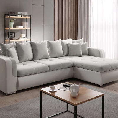 Rohová sedací souprava DAFNI MINI - bílá / světle šedá, pravý roh