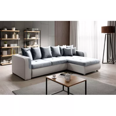 Rohová sedací souprava DAFNI MINI - bílá / šedá, pravý roh