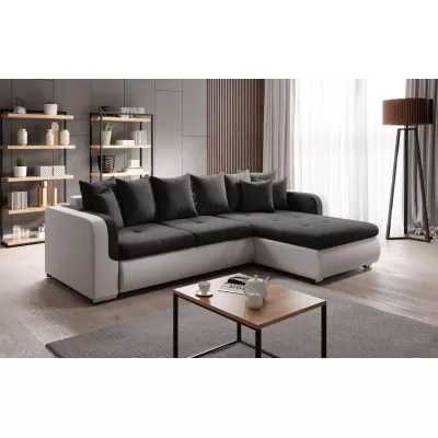 Rohová sedací souprava DAFNI MINI - bílá / černá, pravý roh