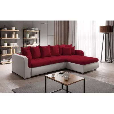 Rohová sedací souprava DAFNI MINI - bílá / červená, pravý roh