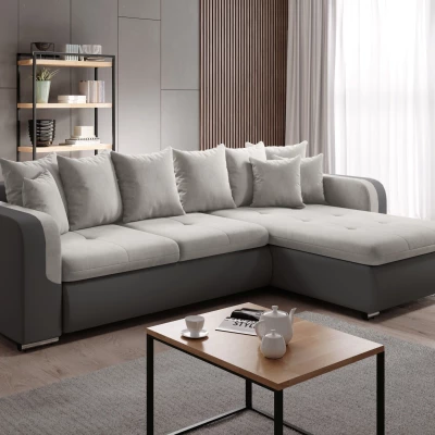 Rohová sedací souprava DAFNI MINI - šedá / světle béžová, pravý roh