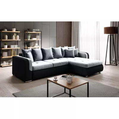 Rohová sedací souprava DAFNI MINI - černá / popelavá, pravý roh