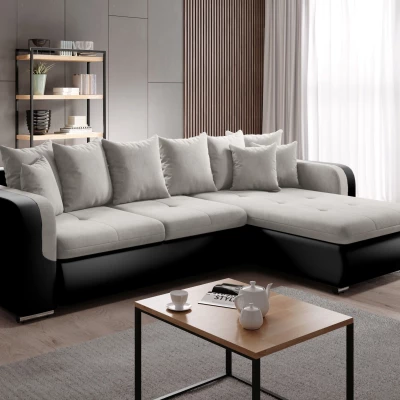 Rohová sedací souprava DAFNI MINI - černá / světle béžová, pravý roh