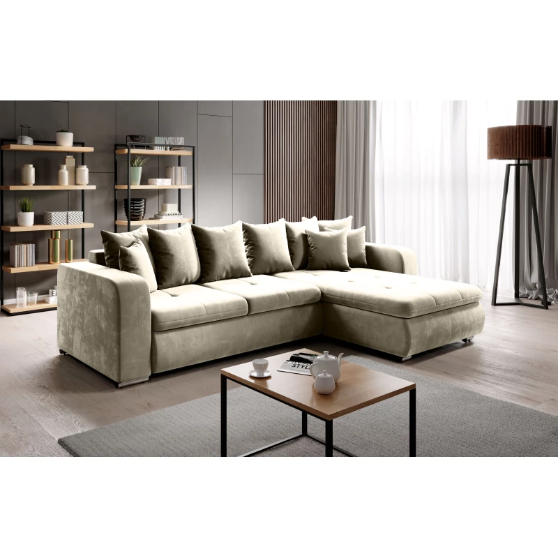 Rohová sedací souprava DAFNI MINI - béžová, pravý roh