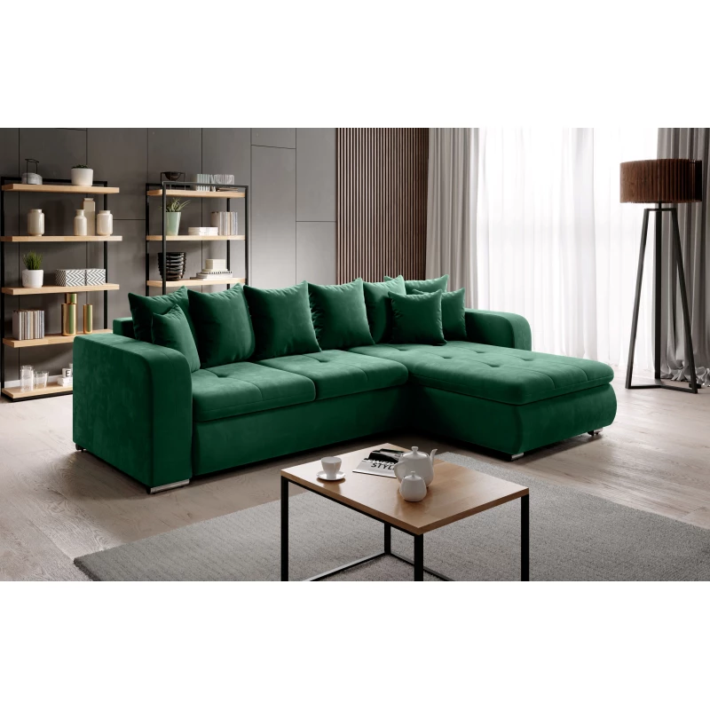 Rohová sedací souprava DAFNI MINI - zelená, pravý roh