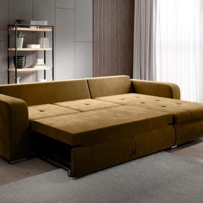 Rohová sedací souprava DAFNI MINI - hořčicová, pravý roh