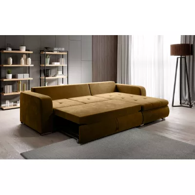 Rohová sedací souprava DAFNI MINI - hořčicová, pravý roh