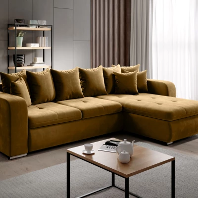 Rohová sedací souprava DAFNI MINI - hořčicová, pravý roh