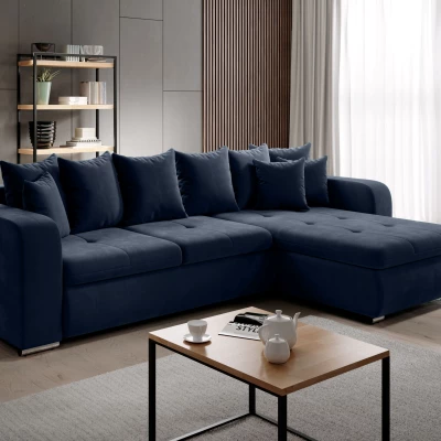Rohová sedací souprava DAFNI MINI - tmavě modrá, pravý roh