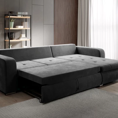 Rohová sedací souprava DAFNI MINI - tmavě šedá, pravý roh