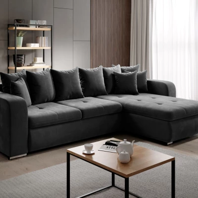 Rohová sedací souprava DAFNI MINI - tmavě šedá, pravý roh