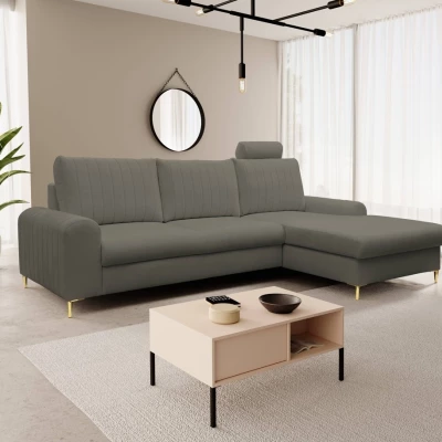 Rohová sedačka s úložným prostorem ESTENVAN - tmavá šedá, pravý roh