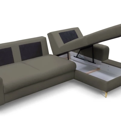 Rohová sedačka s úložným prostorem ESTENVAN - tmavá šedá, pravý roh