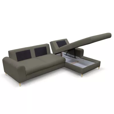 Rohová sedačka s úložným prostorem ESTENVAN - tmavá šedá, pravý roh