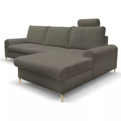 Rohová sedačka s úložným prostorem ESTENVAN - tmavá šedá, pravý roh