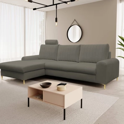 Rohová sedačka s úložným prostorem ESTENVAN - tmavá šedá, levý roh