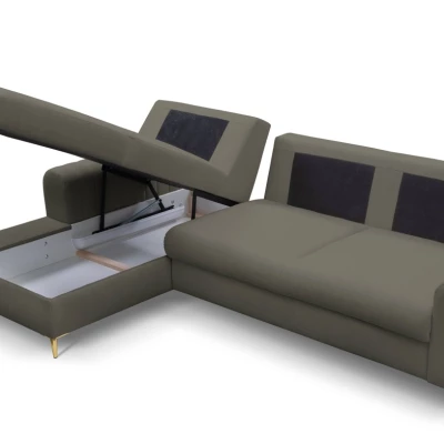 Rohová sedačka s úložným prostorem ESTENVAN - tmavá šedá, levý roh