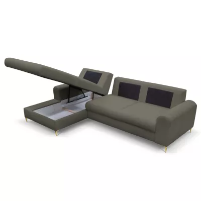 Rohová sedačka s úložným prostorem ESTENVAN - tmavá šedá, levý roh