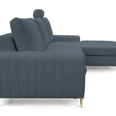 Rohová sedačka s úložným prostorem ESTENVAN - modrá, pravý roh