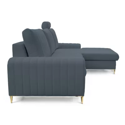 Rohová sedačka s úložným prostorem ESTENVAN - modrá, pravý roh