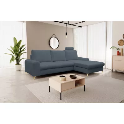 Rohová sedačka s úložným prostorem ESTENVAN - modrá, pravý roh